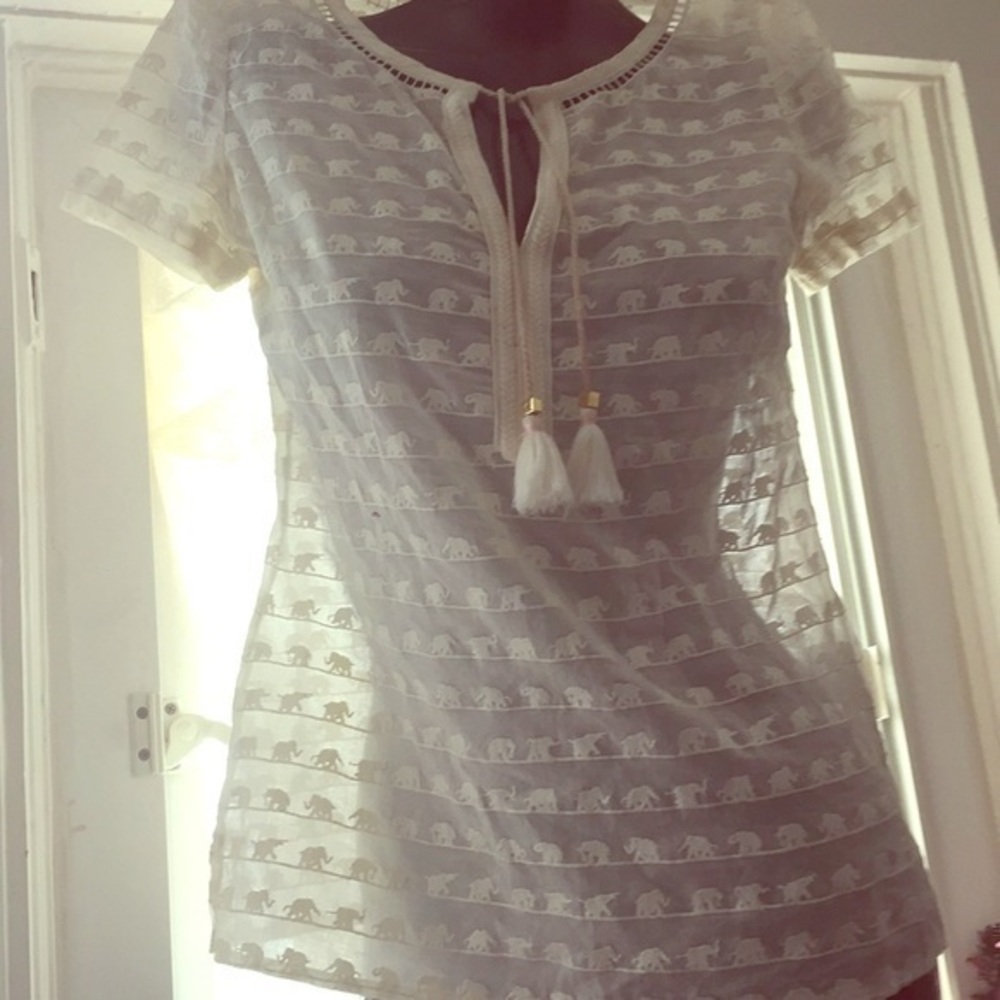 Tory Burch creme blouse size 0